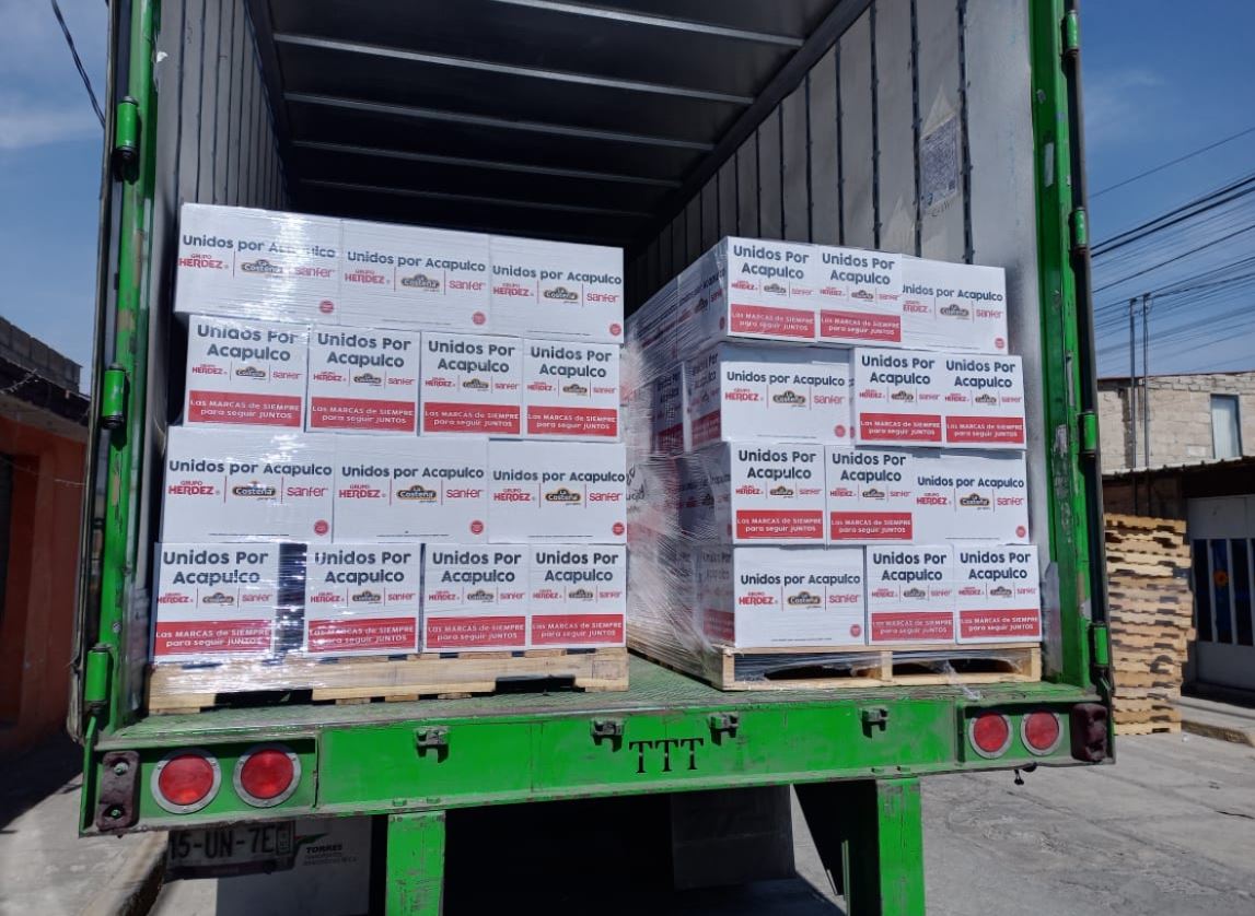 trailer loaded with acapulco relief freight