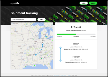 public tracking display with map