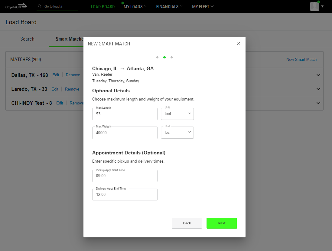 formulaire de détails de correspondance intelligent