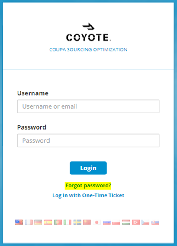 coupa login screen