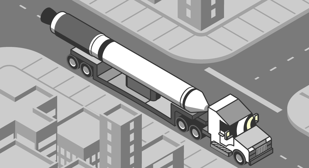 Graphic of oversize and heavy haul truck with permits